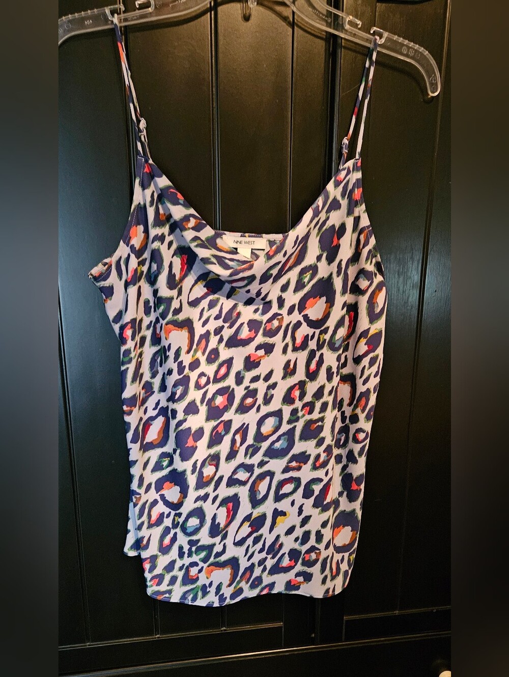 Nine West Multicolor Leopard-Print Cowl Neck Cami